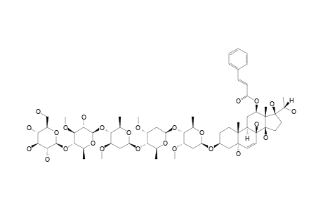 GYMNEPREGOSIDE-J;#4;12-O-(E)-CINNAMOYL-(20S)-PREGN-6-ENE-3-BETA,5-ALPHA,8-BETA,12-BETA,14-BETA,17-BETA,20-HEPTAOL-3-O-BETA-D-GLUCOPYRANOSYL-(1->4)-BETA-D-THEVE