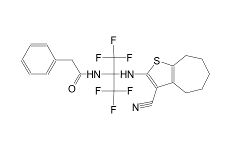 N-[1-[(3-cyano-5,6,7,8-tetrahydro-4H-cyclohepta[b]thien-2-yl)amino]-2,2,2-trifluoro-1-(trifluoromethyl)ethyl]-2-phenylacetamide