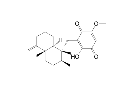 #2;ILIMAQUINONE;[1R-(1-BETA,2-BETA,4A-BETA,8A-ALPHA)-3-(DECAHYDRO-1,2,4A,5-TRIMETHYL-5-METHYLEN-1-NAPHTHYL)-METHYL]-2-HYDROXY-5-METHOXY-2,5-CYCLOHEXADIENE-1,4-