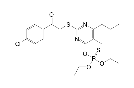 4'-chloro-2-[(4-hydroxy-5-methyl-6-propyl-2-pyrimidinyl)thio]acetophenone, O-ester with O,O-diethyl phosphorothioate