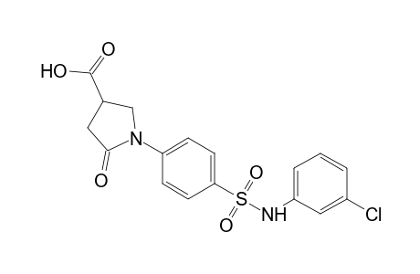 1-{p-[(m-chlorophenyl)sulfamoyl]phenyl}-5-oxo-3-pyrrolidinecarboxylic acid