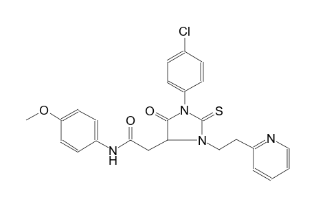 2-{1-(4-chlorophenyl)-5-oxo-3-[2-(2-pyridinyl)ethyl]-2-thioxo-4-imidazolidinyl}-N-(4-methoxyphenyl)acetamide