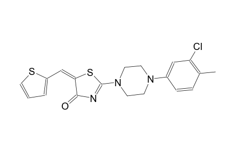 (5E)-2-[4-(3-chloro-4-methylphenyl)-1-piperazinyl]-5-(2-thienylmethylene)-1,3-thiazol-4(5H)-one