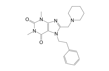 1,3-dimethyl-7-(2-phenylethyl)-8-(1-piperidinylmethyl)-3,7-dihydro-1H-purine-2,6-dione