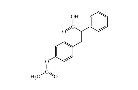 3-(p-hydroxyphenyl)-2-phenylpropionic acid, acetate