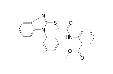 2-[[1-oxo-2-[(1-phenyl-2-benzimidazolyl)thio]ethyl]amino]benzoic acid methyl ester