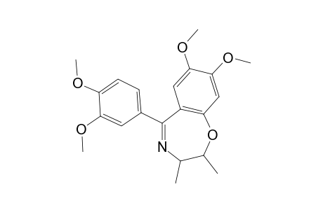 2,3-dihydro-7,8-dimethoxy-5-(3,4-dimethoxyphenyl)-2,3-dimethyl-1,4-benzoxazepine