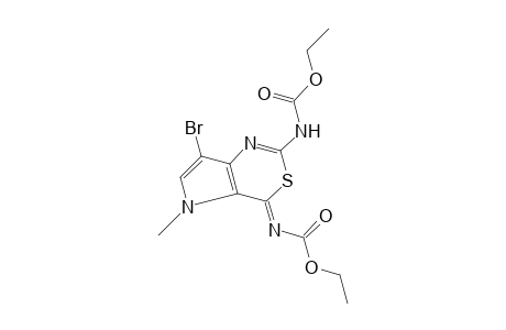 7-BROM-4,5-DIHYDRO-2-ETHOXYCARBONYLAMINO-4-ETHOXYCARBONYLIMINO-5-METHYLPYRROLO-[3,2-D]-[1,3]-THIAZIN