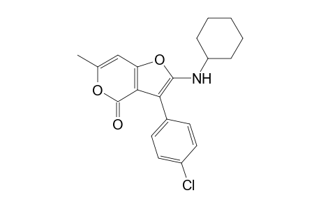 3-(4-Chlorophenyl)-2-(cyclohexylamino)-6-methyl-4-furo[3,2-c]pyranone