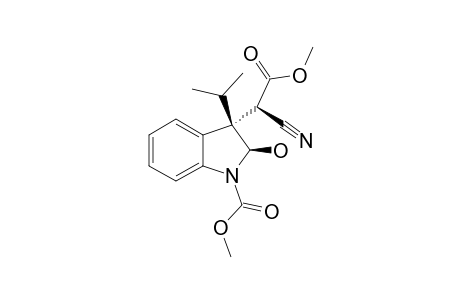 (2R*,3S*,8S*)-3-ISOPROPYLINDOLINE;METHYL-3-(1-CYANO-2-METHOXY-2-OXOETHYL)-2,3-DIHYDRO-2-HYDROXY-3-ISOPROPYL-1H-INDOLE-1-CARBOXYLATE