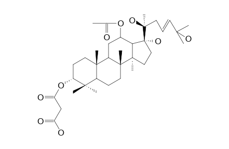 12-O-ACETYL-3-ALPHA,12-BETA,17-ALPHA,20(S),25-PENTAHYDROXYDAMMAR-23(E)-EN-3-YL_HYDROGEN_PROPANEDIONATE