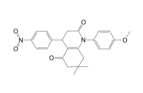 2,5(1H,3H)-quinolinedione, 4,6,7,8-tetrahydro-1-(4-methoxyphenyl)-7,7-dimethyl-4-(4-nitrophenyl)-