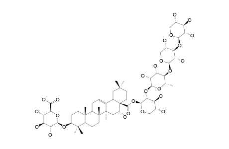 SHIMADOSIDE-A;3-O-BETA-[GLUCURONOPYRANOSYL]-ECHINOCYSTIC-ACID-28-O-[XYLOPYRANOSYL-(1->3)-XYLOPYRANOSYL-(1->4)-RHAMNOPYRANOSYL-(1->2)-XYLOPYRANOSYL