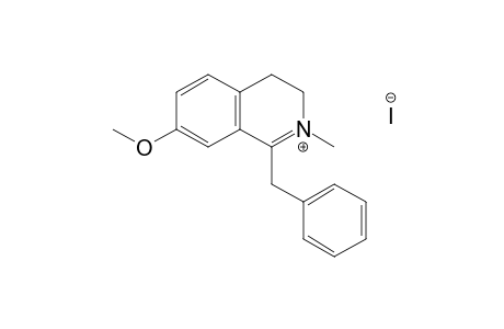 1-benzyl-3,4-dihydro-7-methoxyisoquinolinium iodide