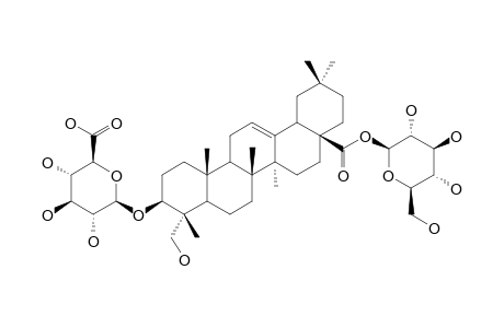 ILEXOSIDE-XLVIII;3-O-BETA-GLUCURONOPYRANOSYL-HEDERAGENIN-28-O-GLUCOPYRANOSYLESTER