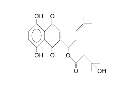 3-HYDROXY-ISOVALERYL-SHIKONIN;(+)-3-HYDROXY-3-METHYL-BUTYRIC-ACID-1-(5,8-DIHYDROXY-1,4-DIOXO-1,4-DIHYDRO-NAPHTHALEN-2-YL)-4-MEHTYL-PENT-3-ENYLESTER