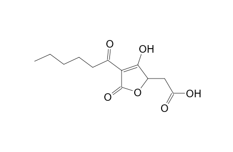 (+/-)-2,5-dihydro-4-hexanoyl-3-hydroxy-5-oxo-2-furanacetic acid