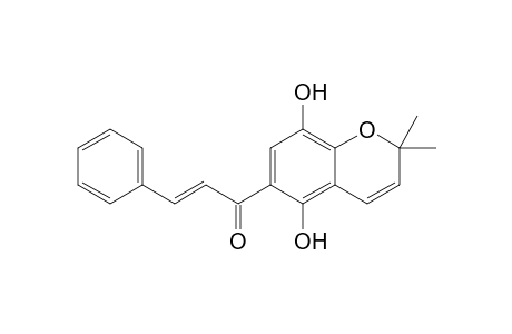 (E)-1-(5,8-dihydroxy-2,2-dimethyl-1-benzopyran-6-yl)-3-phenyl-2-propen-1-one