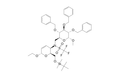 #11;N-(METHYL-2,3,4-TRI-O-BENZYL-6-DEOXY-ALPHA-D-GLUCOPYRANOSID-6-YL)-N-[ETHYL-6-O-(TERT.-BUTYLDIMETHYLSILYL)-2,3,4-TRIDEOXY-ALPHA-D-THREO-HEX-2-ENOYPRANOSID-4