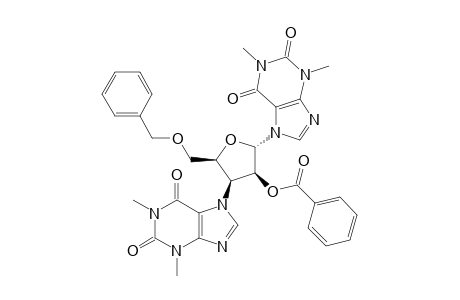 7-[2'-O-BENZOYL-5'-O-BENZYL-3'-DEOXY-3'-(THEOPHYLLIN-7''-YL)-ALPHA-D-LYXOFURANOSYL]-THEOPHYLLINE