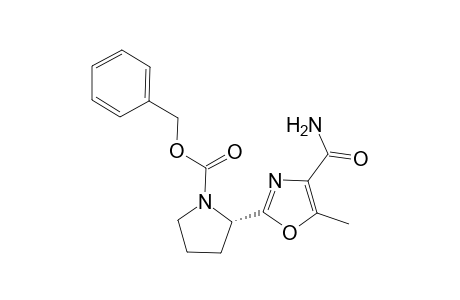 (2S)-2-(4-carbamoyl-5-methyl-2-oxazolyl)-1-pyrrolidinecarboxylic acid (phenylmethyl) ester