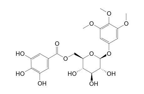 3,4,5-trimethoxyphenyl-(6'-O-galloyl)-O-.beta.-D-glucopyranoside