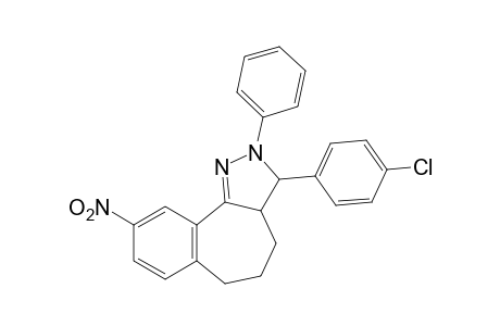 3-(p-chlorophenyl)-2,3,3a,4,5,6-hexahydro-9-nItro-2-phenylbenzo[6,7]-cyclohepta[1,2-c]pyrazole