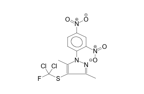 1-(2,4-DINITROPHENYL)-3,5-DIMETHYL-4-FLUORODICHLOROMETHYLTHIOPYRAZOLE