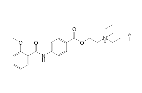 diethyl(2-hydroxyethyl)methylammonium iodide, p-(o-methoxybenzamido)benzoate