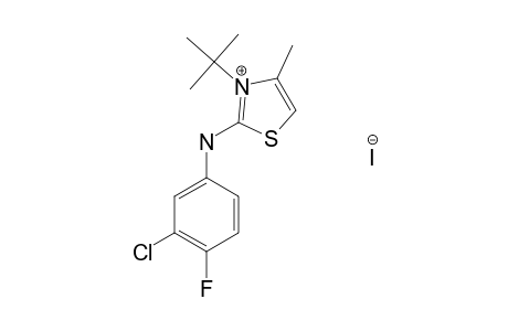 3-tert-butyl-2-(3-chloro-4-fluoroanilino)-4-methylthiazolium iodide