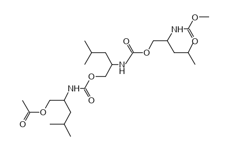 (-)-[1-(hydroxymethyl)-3-methylbutyl]carbamic acid, trimolecular ester, methyl ester, acetate (ester)