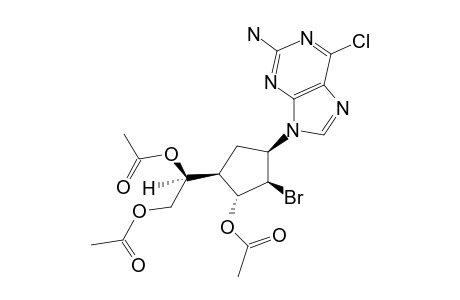 (1'R,2'R,3'R,4'R,5'S)-2-AMINO-6-CHLORO-9-[3'-ACETOXY-2'-BROMO-4'-(1'',2''-DIACETOXYETHYL)-CYCLOPENTAN-1'-YL]-PURINE