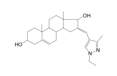 16-(1-Ethyl-3-methyl-1H-pyrazol-4-ylmethylene)-10,13-dimethyl-2,3,4,7,8,9,10,11,12,13,14,15,16,17-tetradecahydro-1H-cyclopenta[a]phenanthrene-3,17-diol