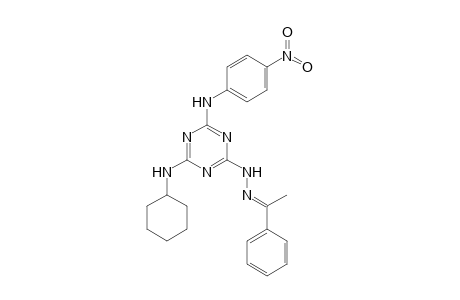 (1E)-1-Phenylethanone [4-(cyclohexylamino)-6-(4-nitroanilino)-1,3,5-triazin-2-yl]hydrazone