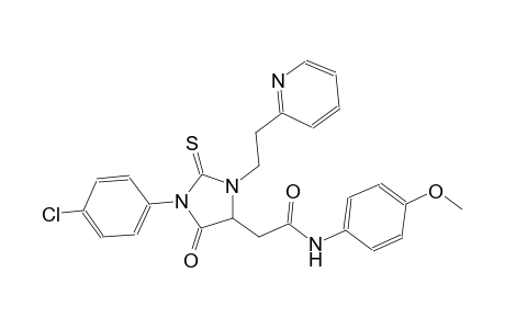 2-{1-(4-chlorophenyl)-5-oxo-3-[2-(2-pyridinyl)ethyl]-2-thioxo-4-imidazolidinyl}-N-(4-methoxyphenyl)acetamide