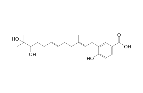 KUHISTANOL-A;3-(10',11'-DIHYDRO-10',11'-DIHYDROXY-FARNESYL)-PARA-HYDROXY-BENZOIC-ACID