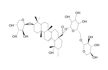 ILEXOSIDE III ; 3-O-alpha-L-ARABINOPYRANOSYL-POMOLIC ACID 28-O-beta-D-XYLOPYRANOSYL-(1-6)-beta-D-GLUCOPYRANOSIDE