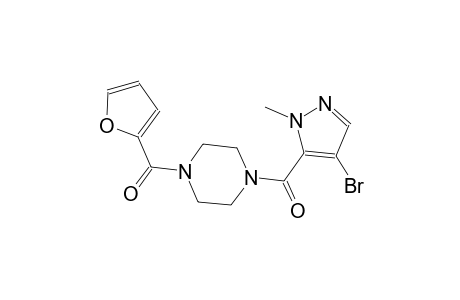 1-[(4-bromo-1-methyl-1H-pyrazol-5-yl)carbonyl]-4-(2-furoyl)piperazine