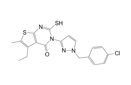 3-[1-(4-chlorobenzyl)-1H-pyrazol-3-yl]-5-ethyl-6-methyl-2-sulfanylthieno[2,3-d]pyrimidin-4(3H)-one