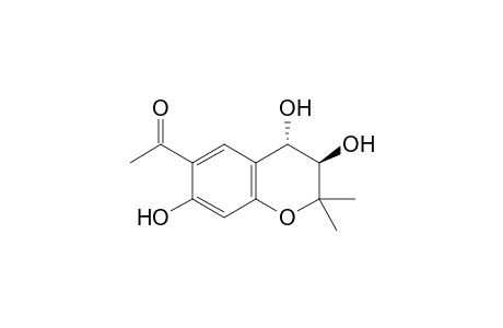 1-[(3R,4S)-2,2-dimethyl-3,4,7-tris(oxidanyl)-3,4-dihydrochromen-6-yl]ethanone