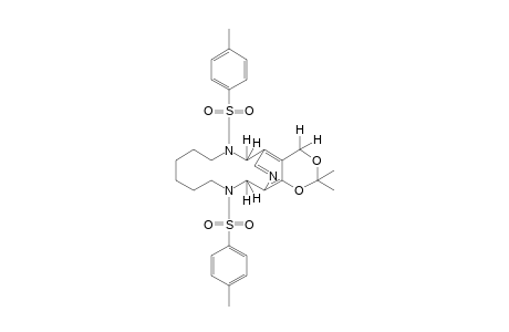 7,14-bis(p-tolylsulfonyl)-6,7,8,9,10,11,12,13,1,4,15-decahydro-2,2-dimethyl-16,5-(nitrilometheo)-4H-1,3-dioxino[4,5-d][1,8]diazacyclotridecine