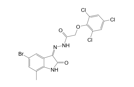 N'-(5-bromanyl-7-methyl-2-oxidanylidene-indol-3-yl)-2-[2,4,6-tris(chloranyl)phenoxy]ethanehydrazide