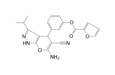 3-(6-Amino-5-cyano-3-isopropyl-1,4-dihydropyrano[2,3-c]pyrazol-4-yl)phenyl 2-furoate