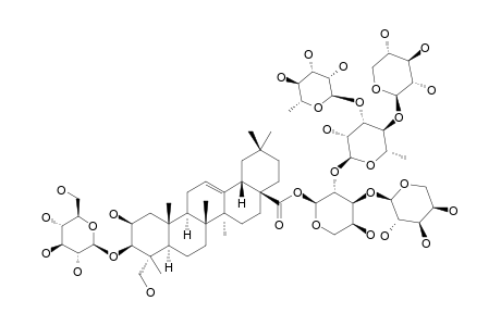 #3;PHYSENOSIDE-S3;28-O-BETA-D-XYLOPYRANOSYL-(1->4)-[ALPHA-L-RHAMNOPYRANOSYL-(1->3)]-ALPHA-L-RHAMNOPYRANOSYL-(1->2)-[ALPHA-L-ARABINOPYRANOSYL-(1->3)]-ALPHA-L-AR