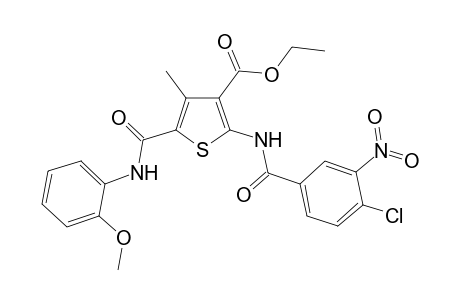 2-[[(4-chloro-3-nitrophenyl)-oxomethyl]amino]-5-[(2-methoxyanilino)-oxomethyl]-4-methyl-3-thiophenecarboxylic acid ethyl ester