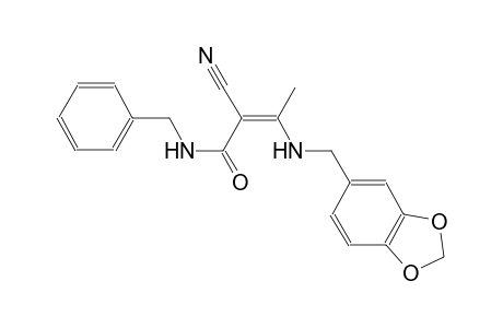 (2Z)-3-[(1,3-benzodioxol-5-ylmethyl)amino]-N-benzyl-2-cyano-2-butenamide