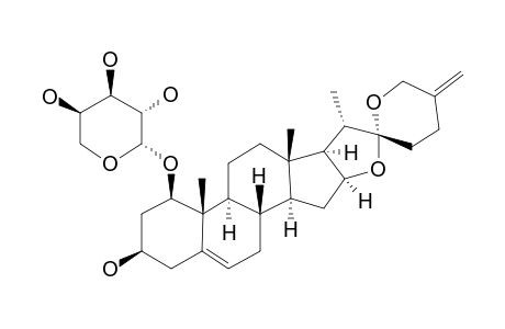 1.beta.,3.beta.-Dihydroxy-5,25(27)-spirosten-1-O.alpha.-L-arabinopyranosid