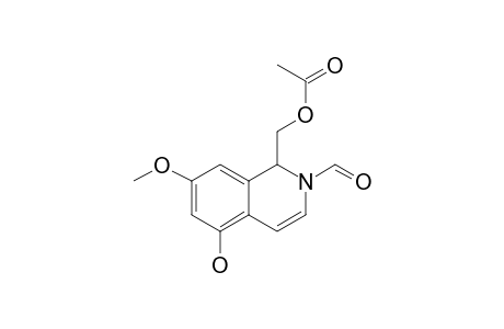 2-FORMYL-5-HYDROXY-7-METHOXY-1,2-DIHYDRO-1-ISOQUINOLINYLMETHYL-ACETATE;MAJOR-CONFORMER