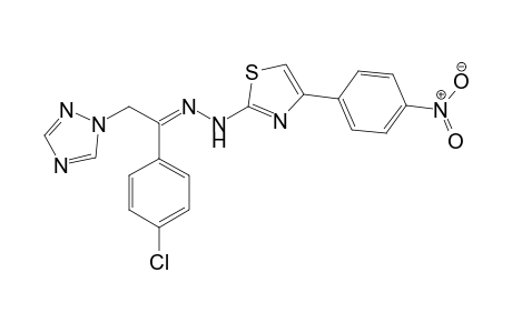 (E)-2-(2-(1-(4-chlorophenyl)-2-(1H-1,2,4-triazol-1-yl)ethylidene)hydrazinyl)-4-(4-nitrophenyl)thiazole