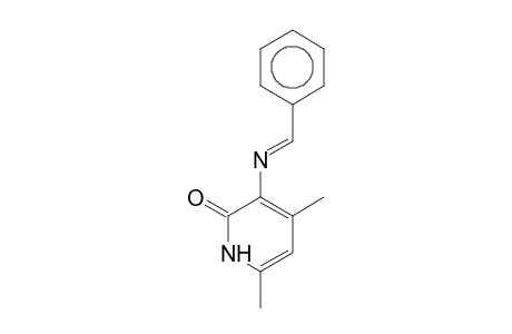 4,6-Dimethyl-2(1H)pyridone, 3-(phenylmethylenamino)